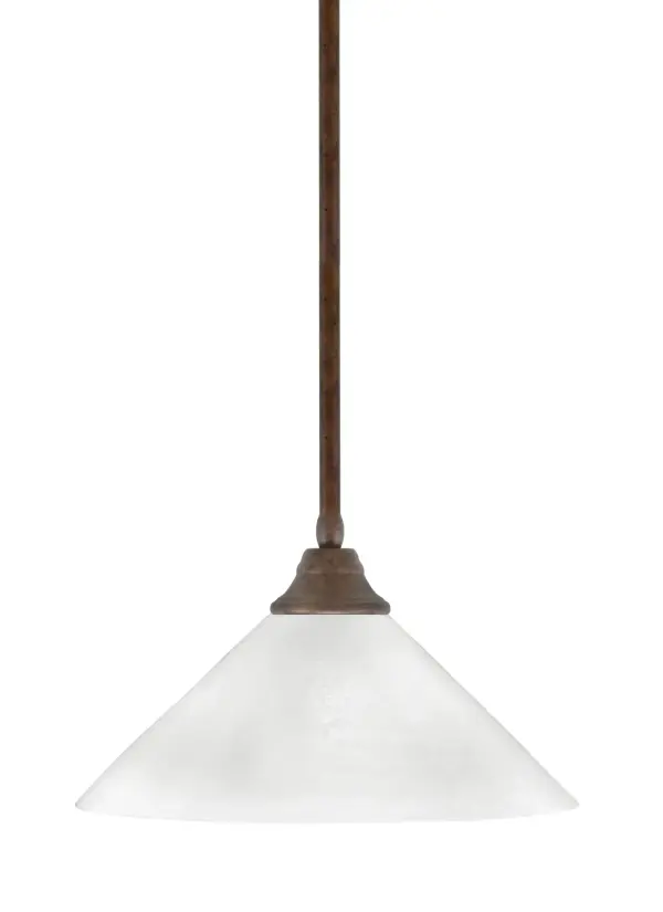 This versatile stem-hung pendant combines timeless bronze finish with a sophisticated 16-inch white marble glass shade. Adjustable height and sloped ceiling compatibility make it adaptable to various spaces.
