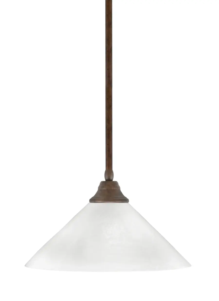 Toltec Lighting Bronze Stem Pendant with White Marble Glass - Image 1