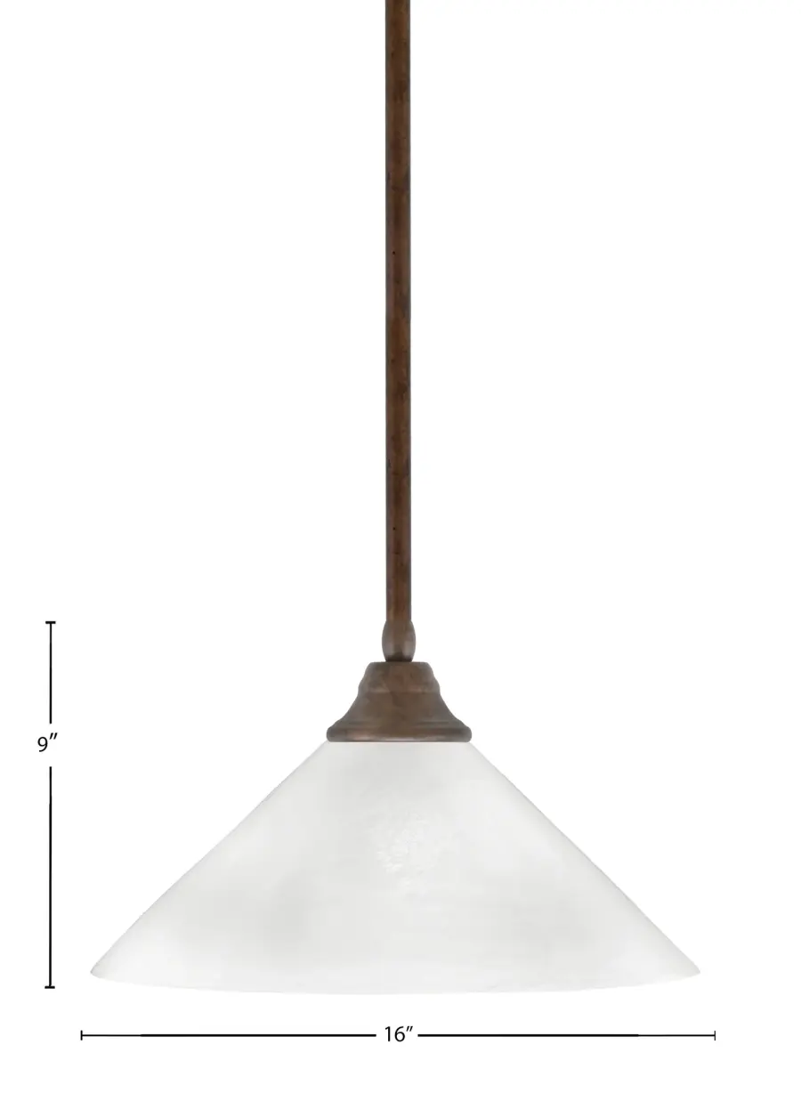 Toltec Lighting Bronze Stem Pendant with White Marble Glass - Image 2