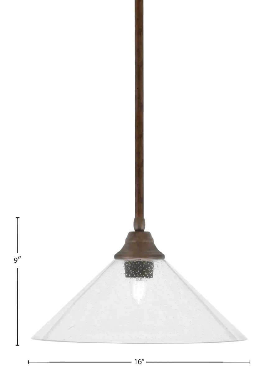 Toltec Lighting Bronze Stem Pendant with Clear Bubble Glass - Image 2