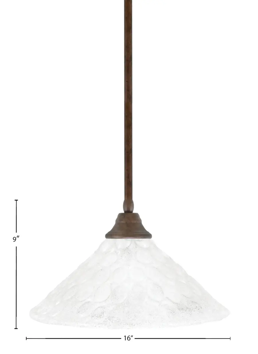 Toltec Lighting Stem Hung Pendant with Italian Bubble Glass - Image 2