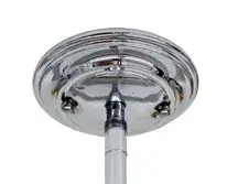 Chrome Stem Pendant with Matte Black Double Bubble Shade - Image 3