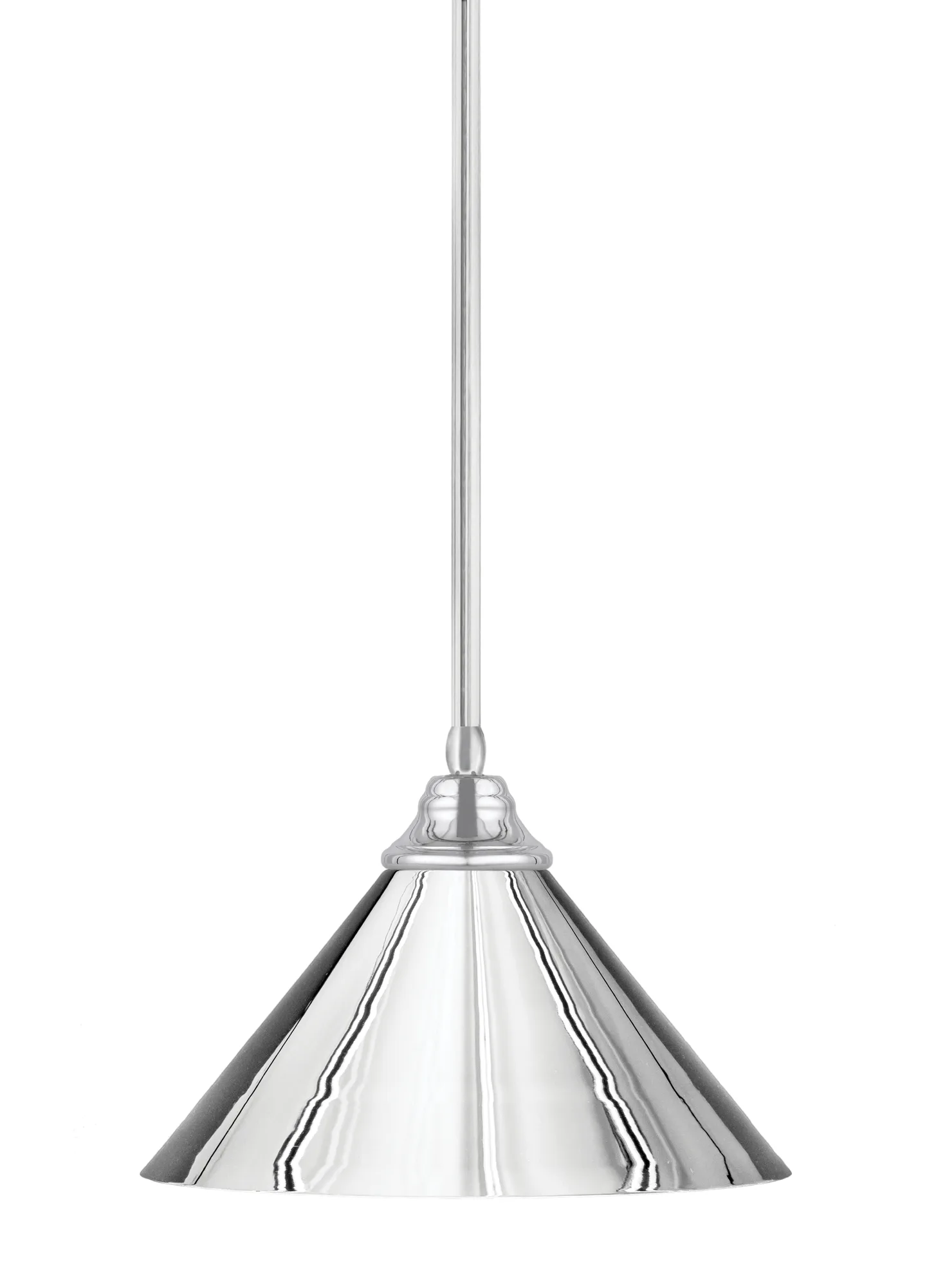 Chrome Cone Pendant Light with Metal Shade