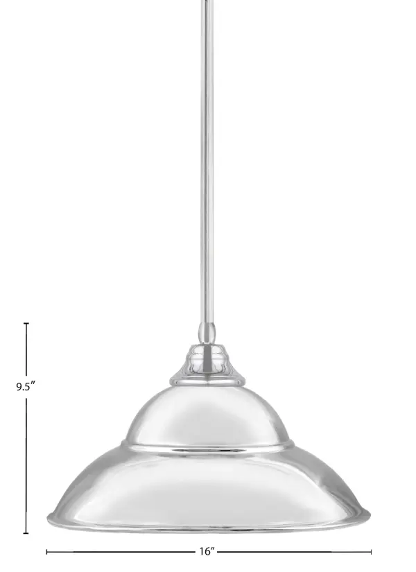This contemporary pendant features a distinctive double bubble metal shade in polished chrome finish. With adjustable hanging height from 12.75 to 60.75 inches and sloped ceiling compatibility, it offers versatile installation options. - alternate view