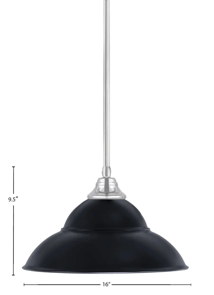 Toltec Lighting Stem Hung Pendant with Matte Black Double Bubble Shade - Image 2