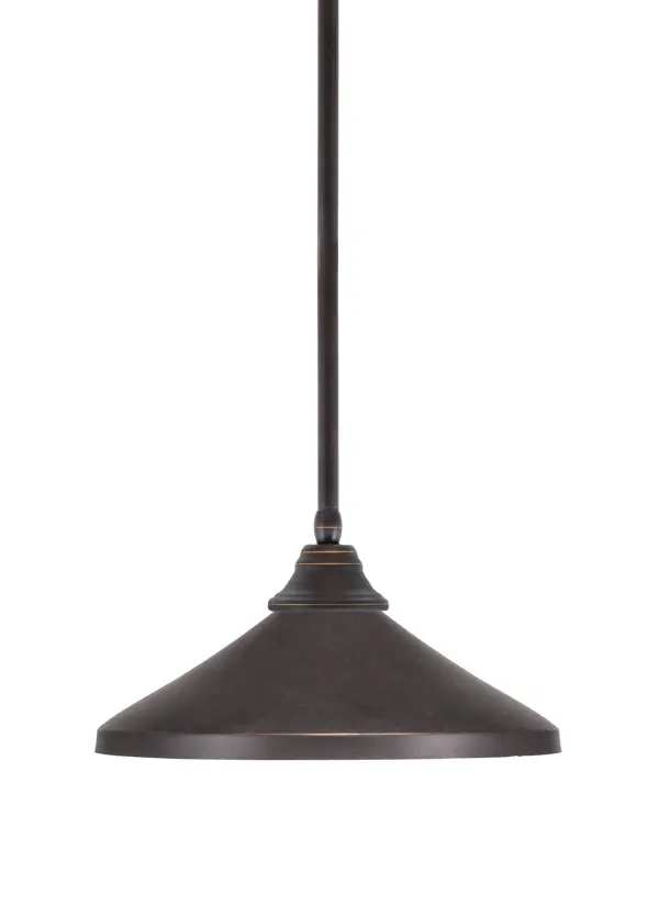 This stem-hung pendant combines industrial style with practical functionality. The 14-inch cone shade directs light efficiently downward, making it ideal for task lighting over kitchen islands or dining tables.