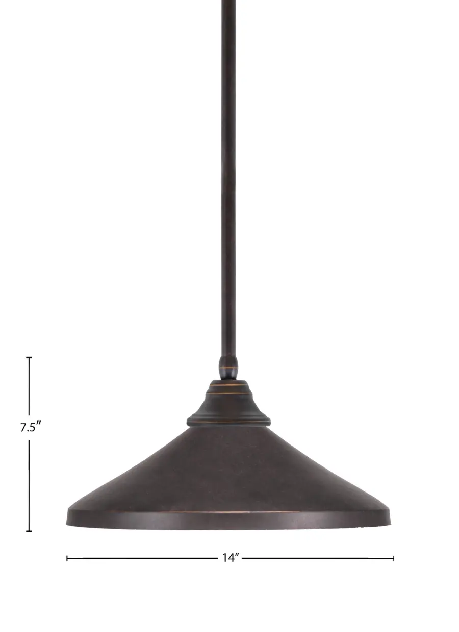 Dark Granite Cone Metal Pendant Light - Image 2