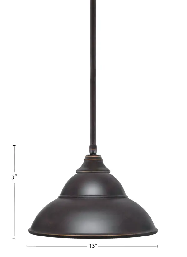 This stem-hung pendant combines industrial design with vintage flair, featuring a distinctive double bubble metal shade in brass paired with a dark granite finish. Perfect for adding character to kitchens and dining spaces. - alternate view