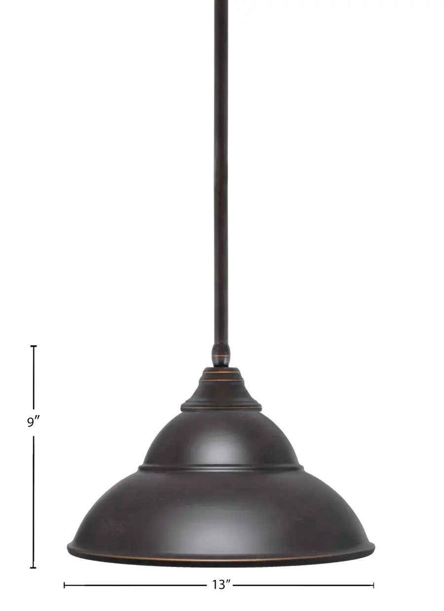 Toltec Lighting Dark Granite Stem Hung Pendant with Double Bubble Metal Shade - Image 2