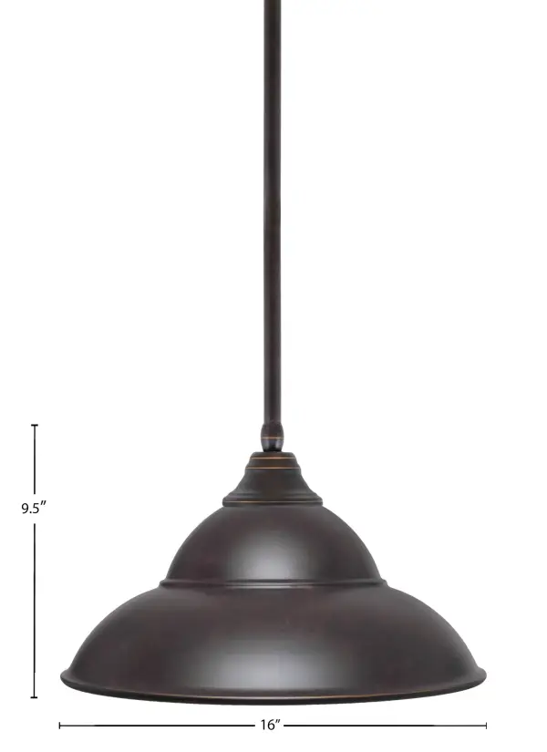 This stem-hung pendant combines industrial charm with modern sophistication through its unique double bubble metal shade and Dark Granite finish. The 16-inch shade provides ample illumination while the adjustable stem allows customization for various ceiling heights. - alternate view