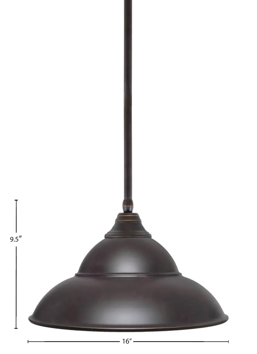Stem Hung Pendant with Double Bubble Metal Shade - Image 2