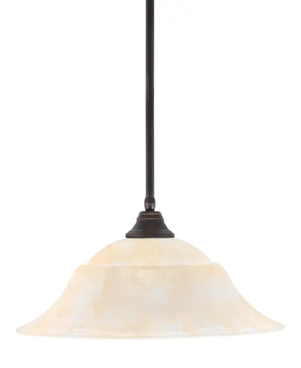 Toltec Lighting Stem Hung Pendant with Amber Marble Glass - Image 1