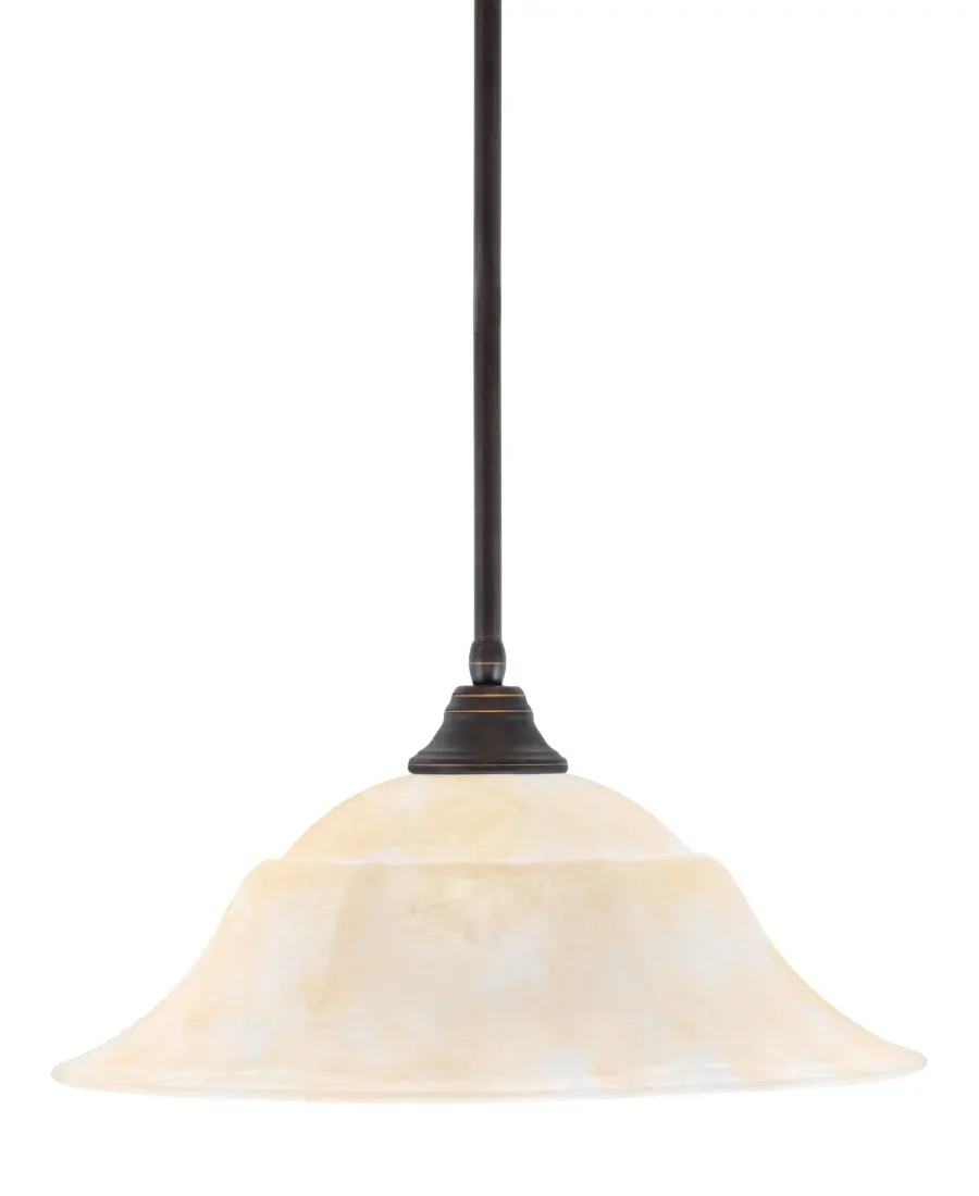 Toltec Lighting Stem Hung Pendant with Amber Marble Glass - Image 1
