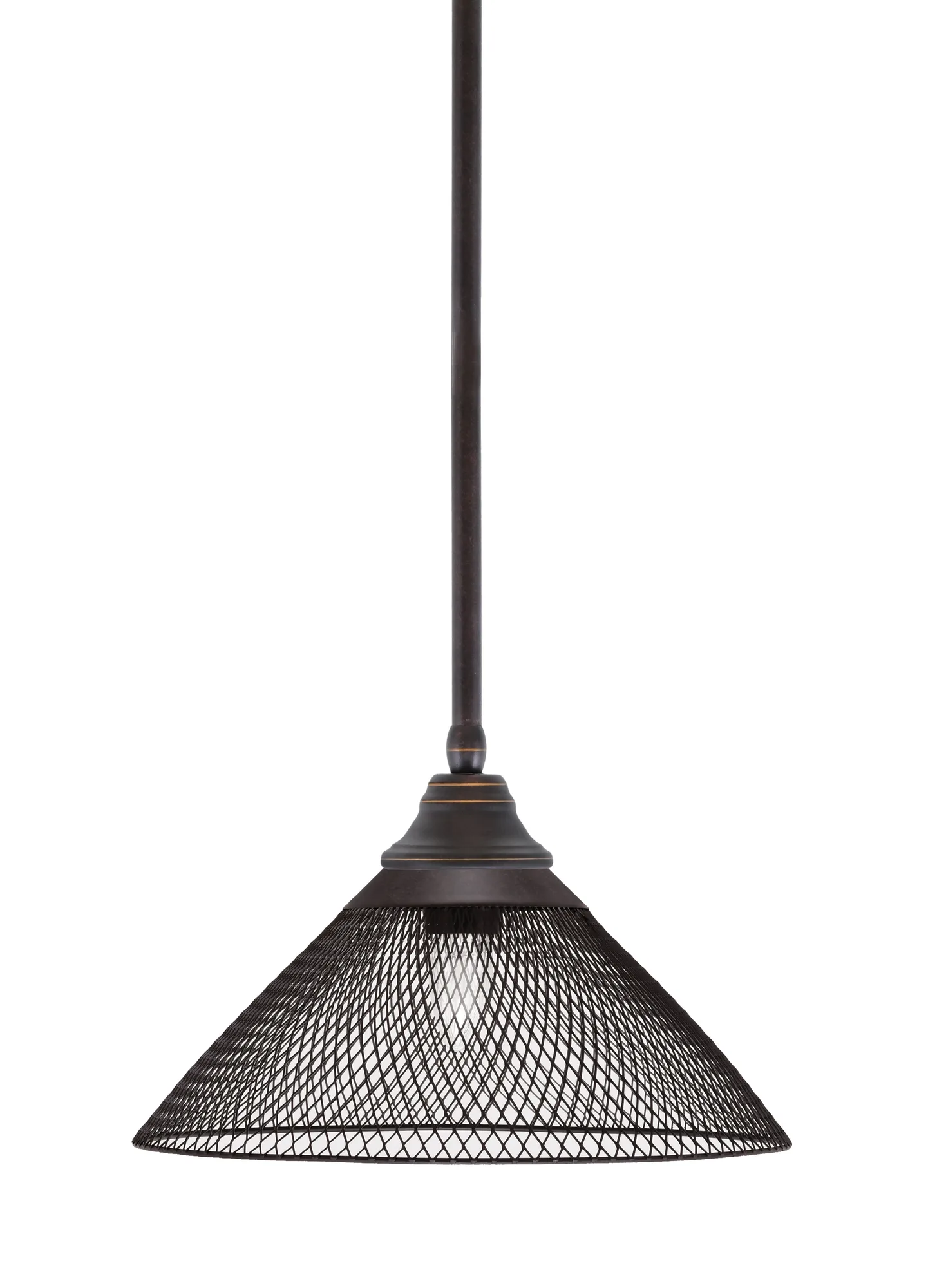 Dark Granite Cone Mesh Metal Pendant Light