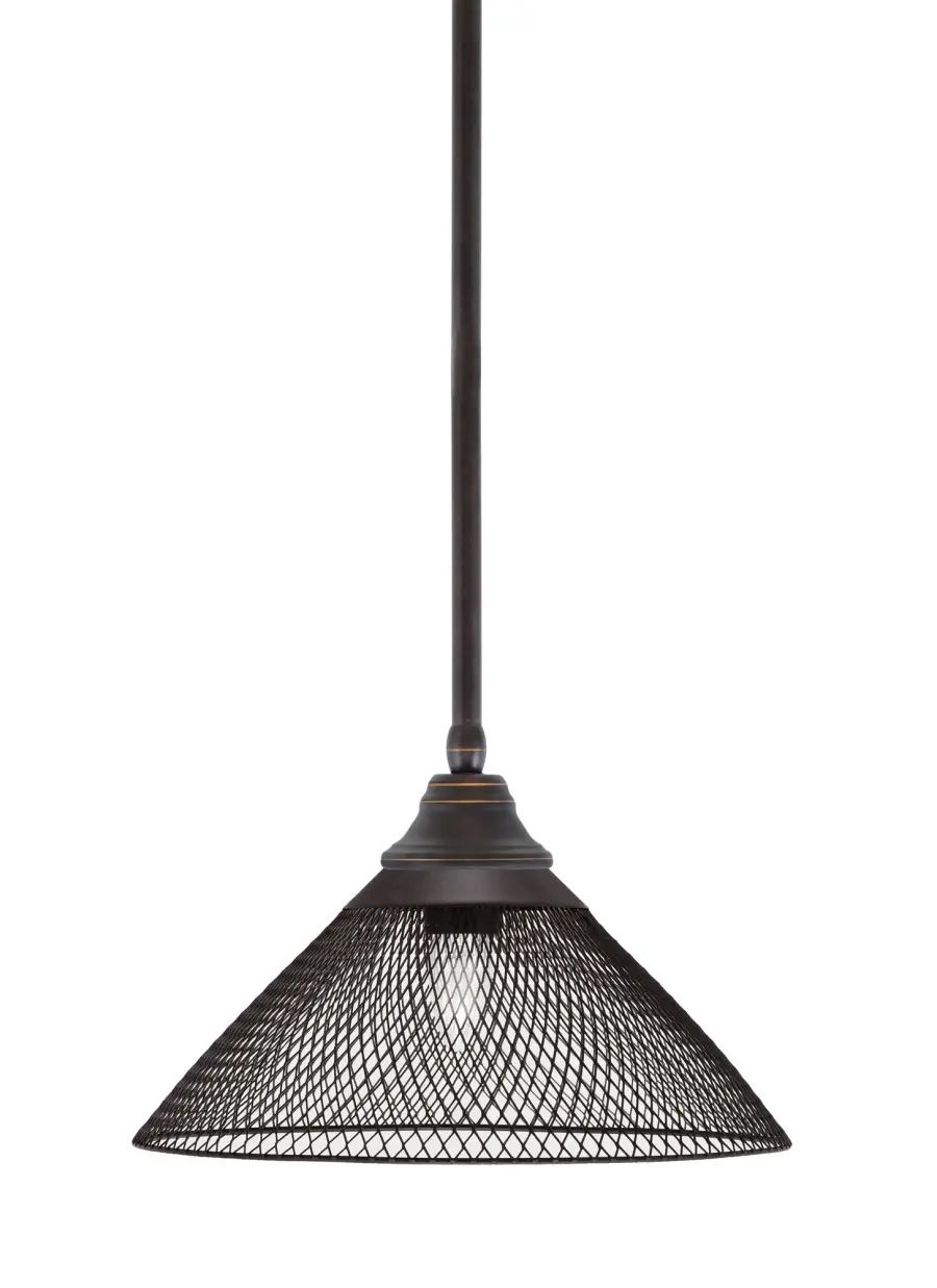 Dark Granite Cone Mesh Metal Pendant Light - Image 1