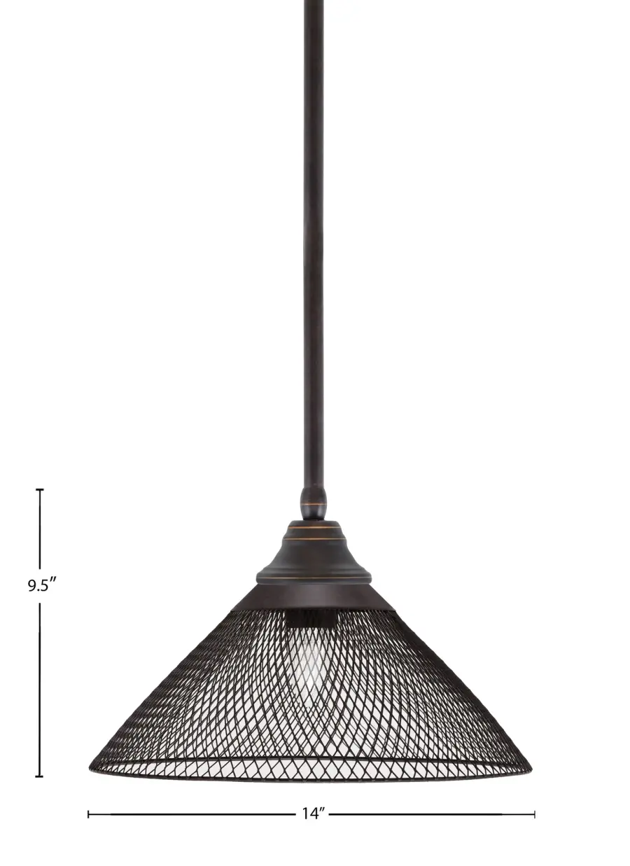 Dark Granite Cone Mesh Metal Pendant Light - Image 2