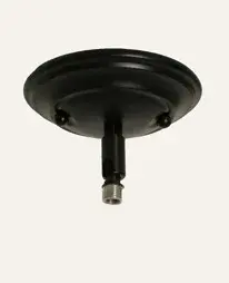 14" Brushed Nickel Cone Pendant with Matte Black Stem - Image 3