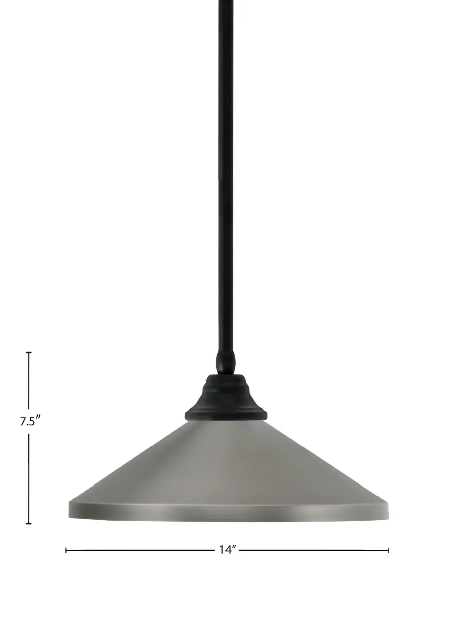 14" Graphite Cone Pendant - Matte Black - Image 2