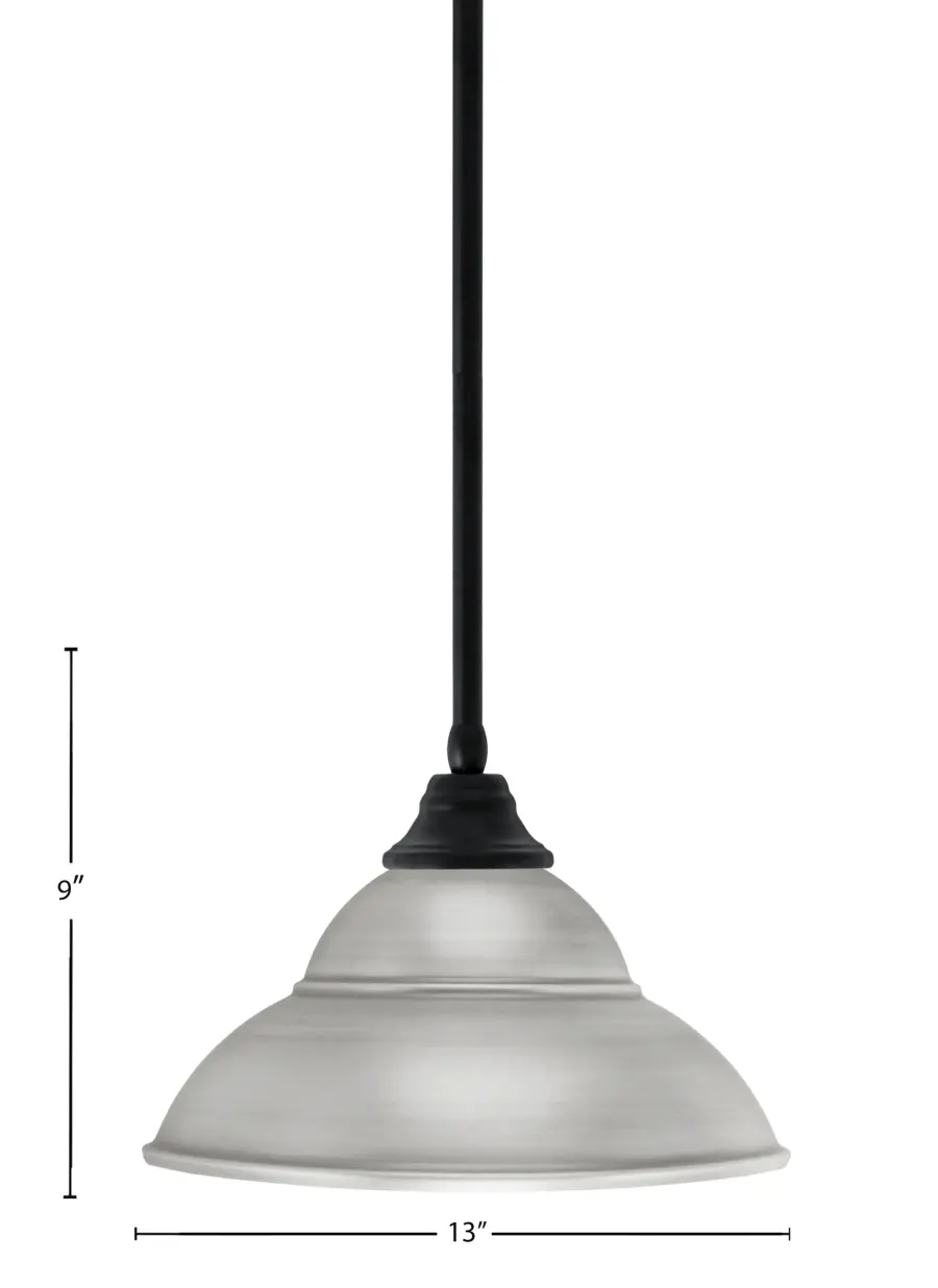 Matte Black Stem Pendant with Brushed Nickel Double Bubble Shade - Image 2