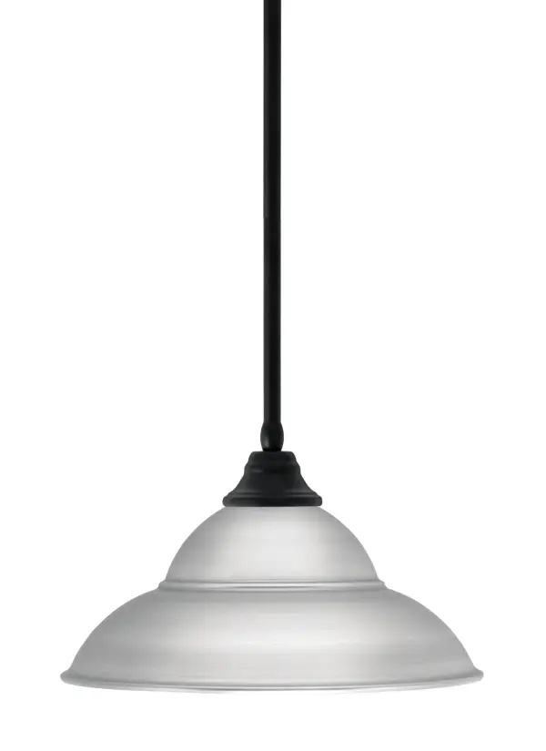16" Double Bubble Metal Pendant in Matte Black with Brushed Nickel Shade - Image 1