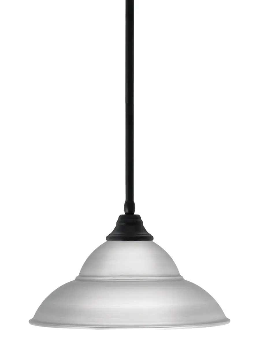 16" Double Bubble Metal Pendant in Matte Black with Brushed Nickel Shade - Image 1