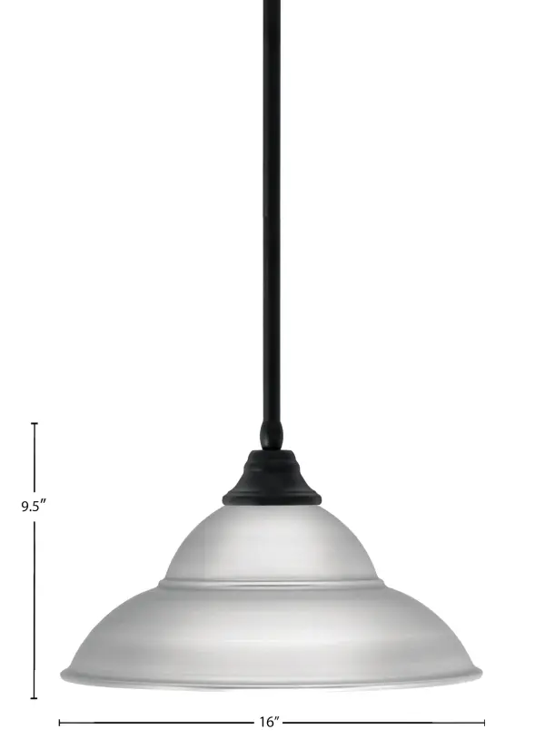 16" Double Bubble Metal Pendant in Matte Black with Brushed Nickel Shade - Image 2