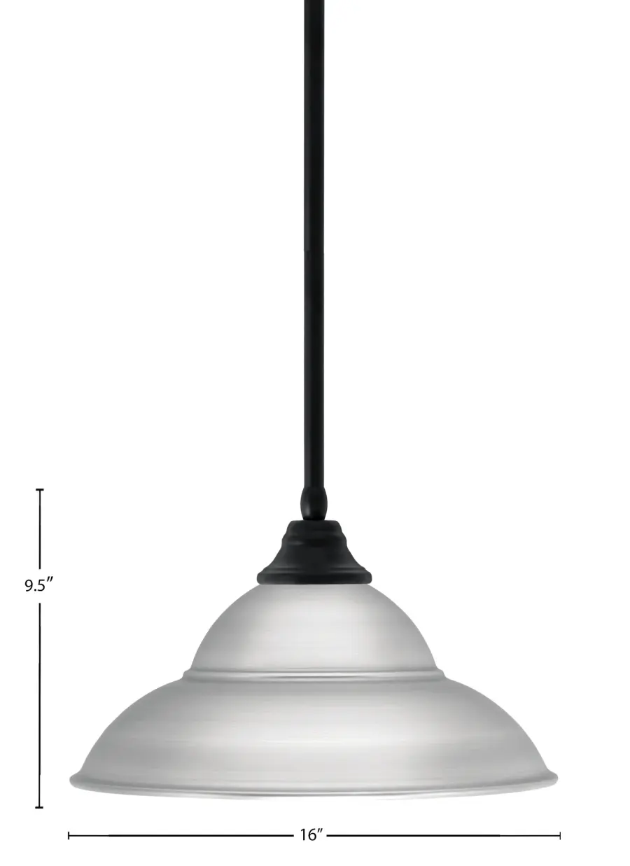 16" Double Bubble Metal Pendant in Matte Black with Brushed Nickel Shade - Image 2