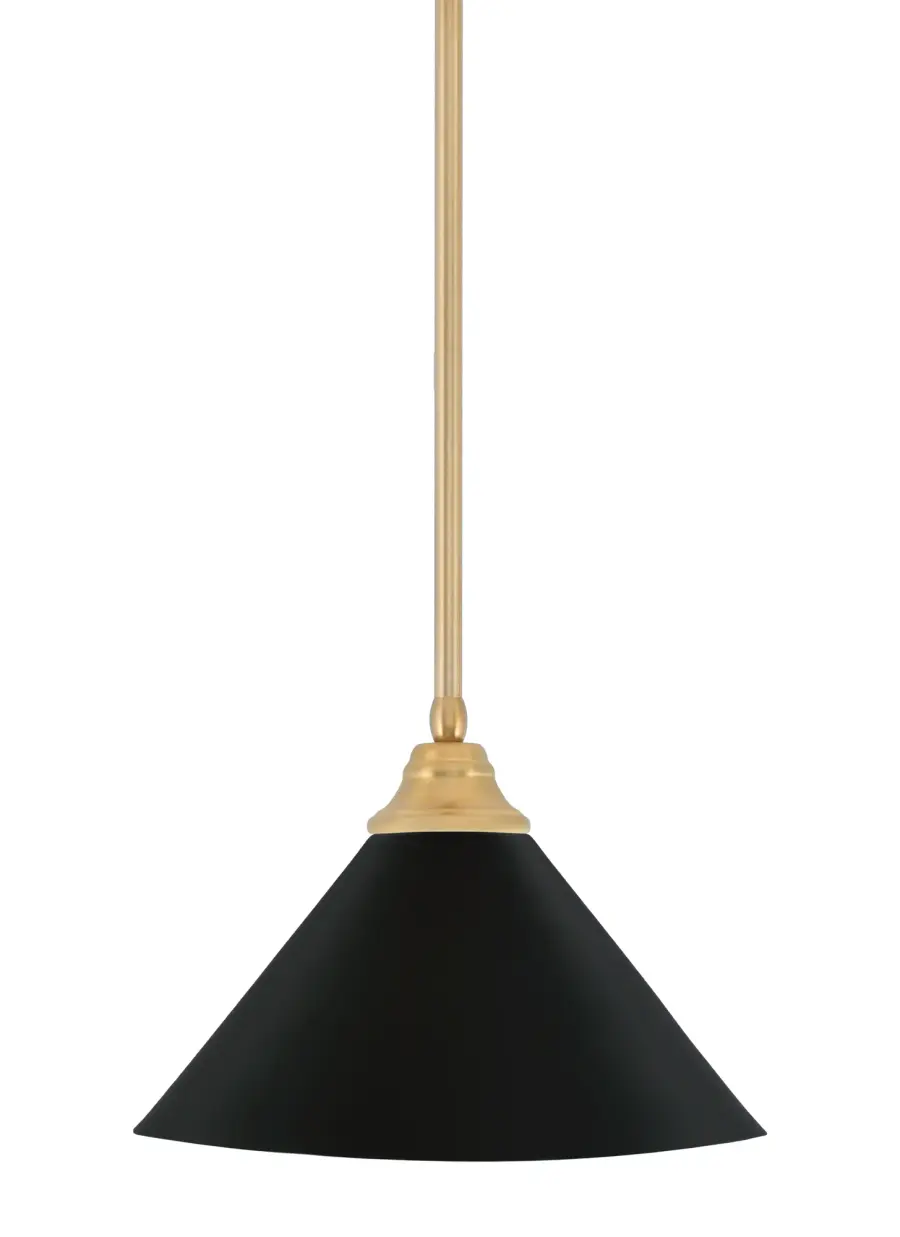 Stem Hung Pendant with Matte Black Cone Shade - Image 1