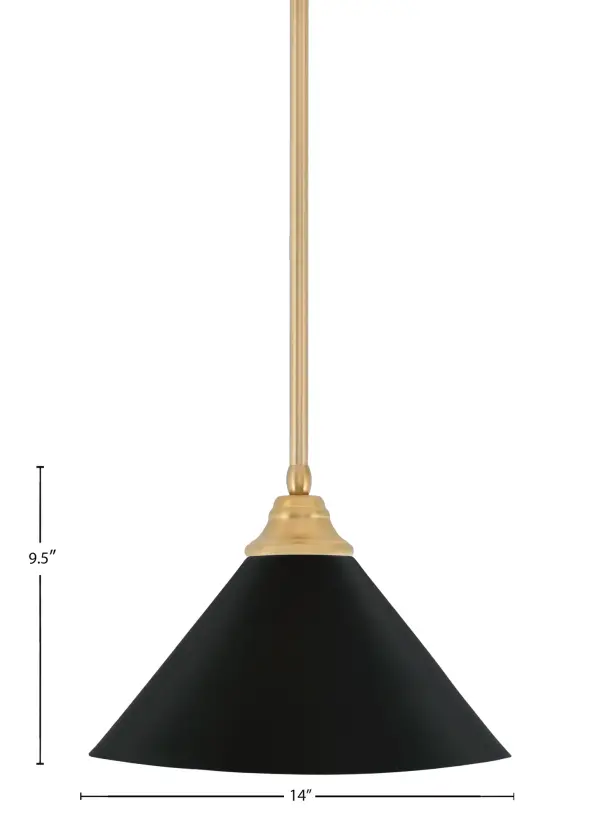 Stem Hung Pendant with Matte Black Cone Shade - Image 2