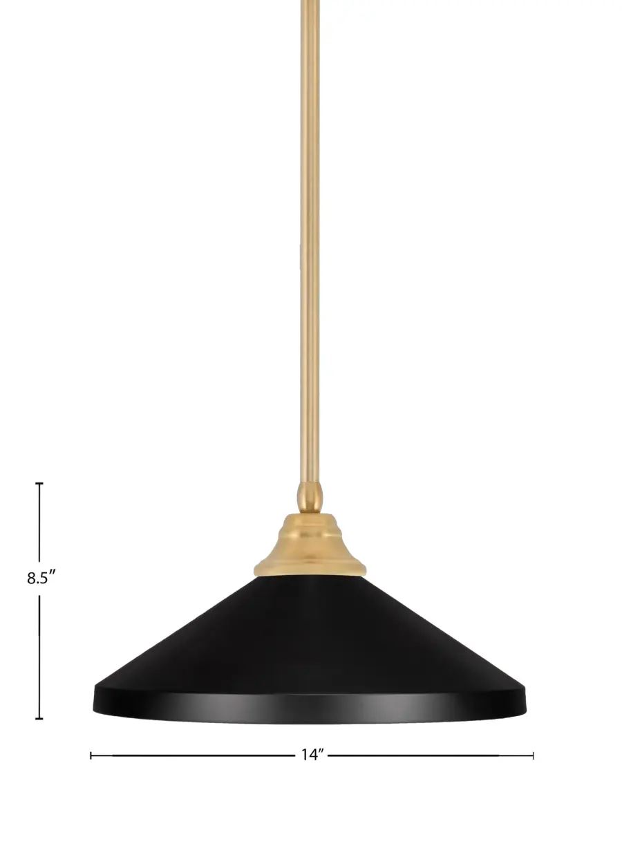 Stem Hung Pendant with Matte Black Cone Shade - Image 2
