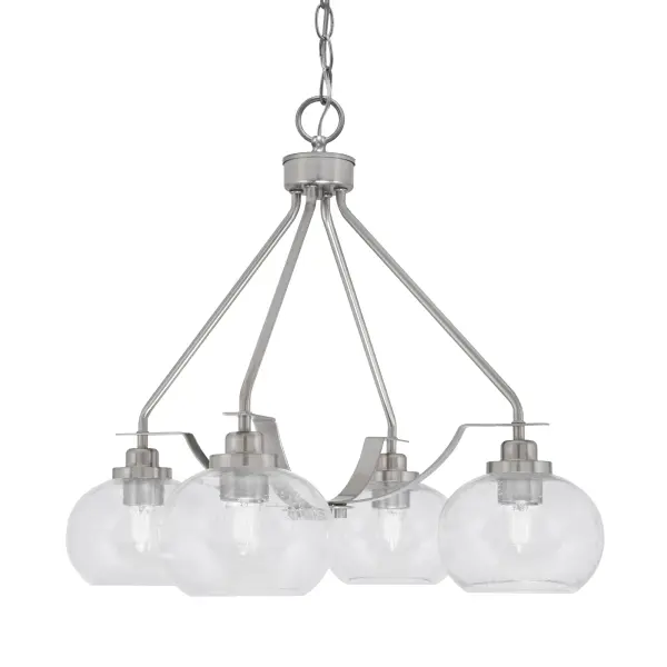 Odyssey 4 Light Chandelier with Clear Bubble Glass - Image 1
