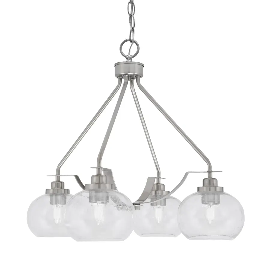 Odyssey 4 Light Chandelier with Clear Bubble Glass - Image 1
