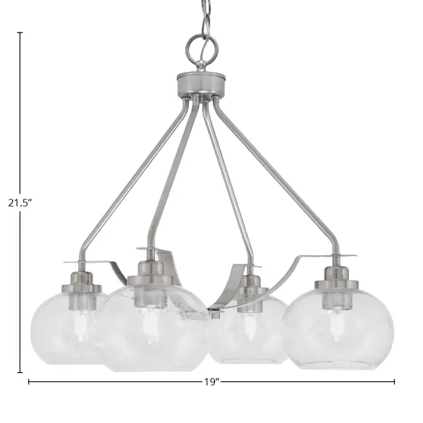 Odyssey 4 Light Chandelier with Clear Bubble Glass - Image 2