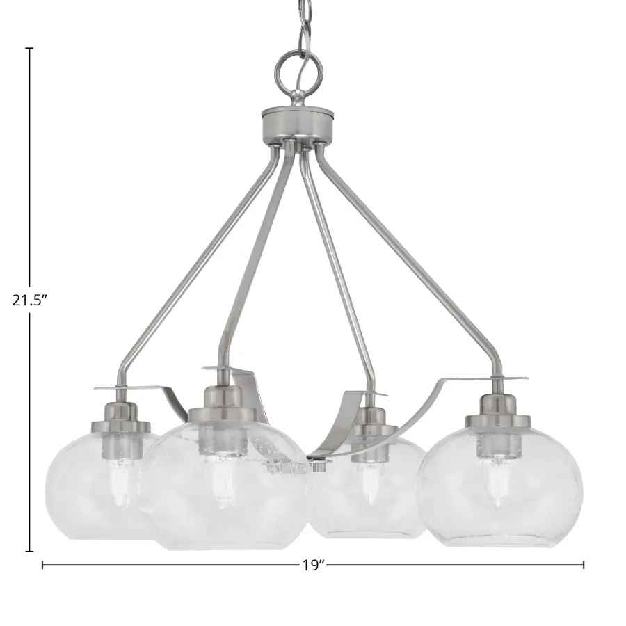 Odyssey 4 Light Chandelier with Clear Bubble Glass - Image 2