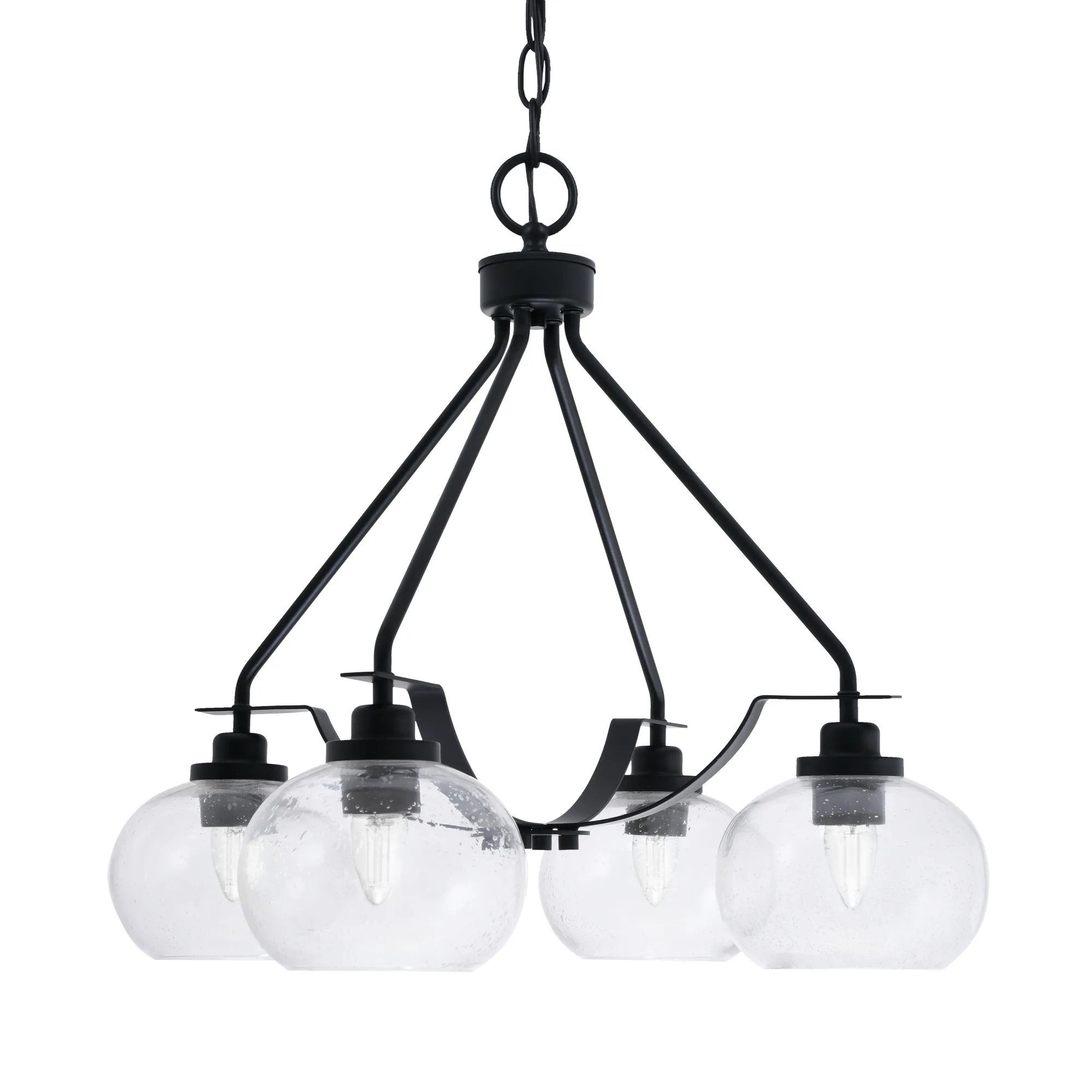 Odyssey 4 Light Chandelier with Clear Bubble Glass