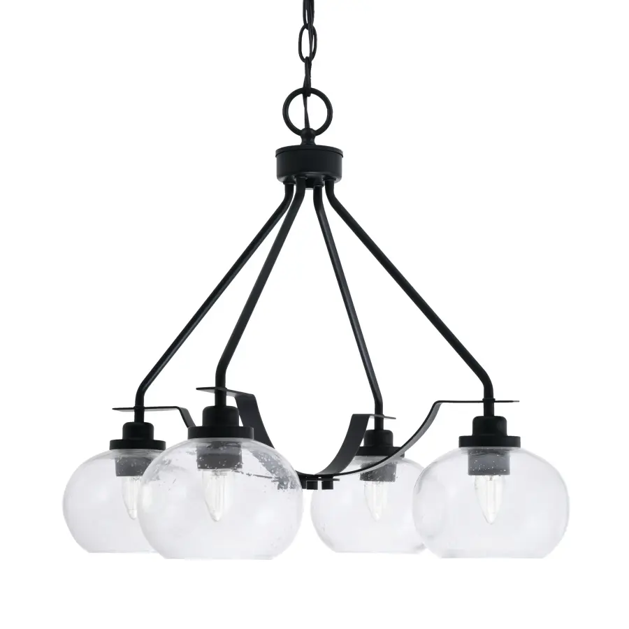Odyssey 4 Light Chandelier with Clear Bubble Glass - Image 1