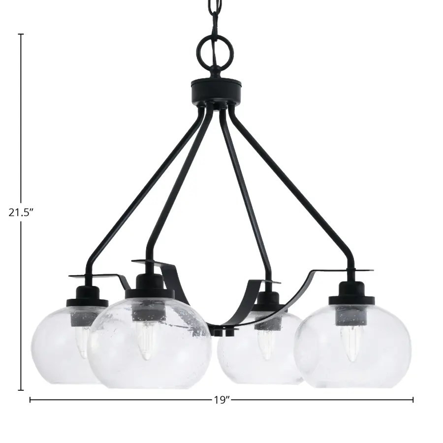 Odyssey 4 Light Chandelier with Clear Bubble Glass - Image 2