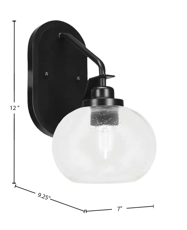 The Odyssey Wall Sconce combines modern elegance with artistic flair through its unique bubble glass shade and matte black finish. Versatile mounting options and dimmable functionality make it adaptable to various spaces. - alternate view