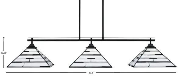 Odyssey 3-Light Island Pendant in Matte Black with Pearl Ebony Art Glass - Image 2
