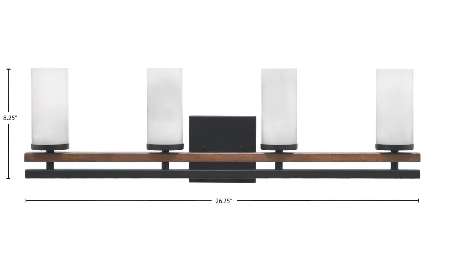 Belmont 4 Light Bath Bar in Matte Black with White Marble Glass - Image 2