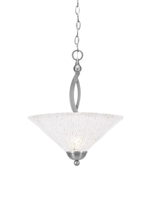 Introducing Our Stunning Bow Pendant, Exquisitely Shown In A Brushed Nickel Finish, Perfect For Adding A Touch Of Elegance To Any Space. The Pendant Features A Unique Design That Is Enhanced By The 16" Italian Bubble Glass, Creating A Beautiful Play Of Light And Texture. Elevate Your Home Decor With This Eye-Catching Centerpiece That Combines Modern Style With Timeless Charm.