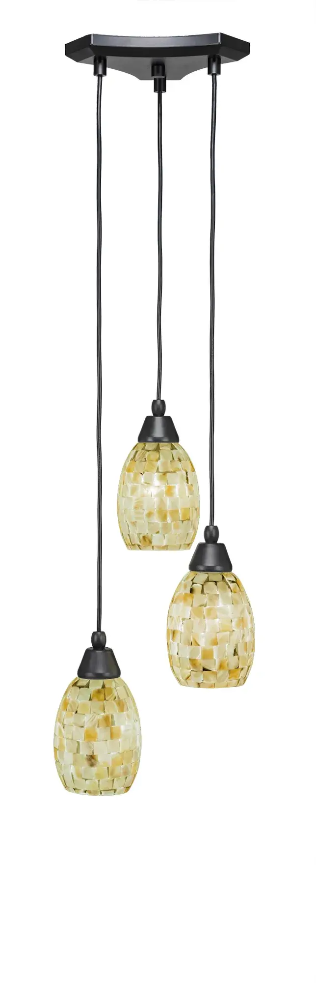 Europa Three Light Cluster Pendant in Matte Black