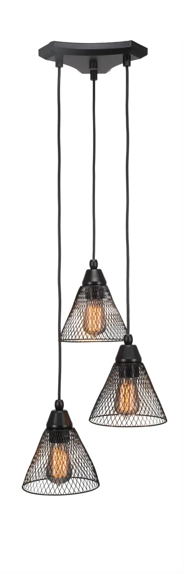 Europa 3-Light Cord Cluster Pendant with Mesh Shades - Image 1