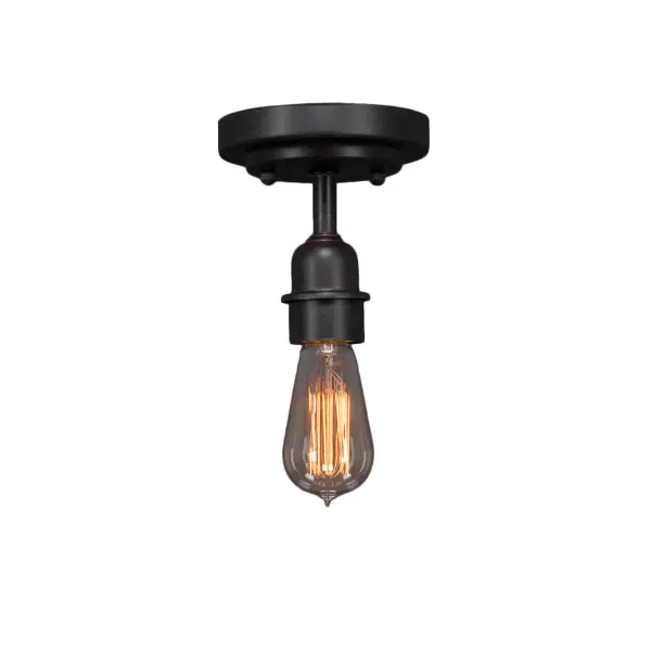 This petite semi-flush fixture delivers authentic vintage character with its dark granite finish and included amber antique bulb. Perfect for tight spaces needing ambient warmth, it combines nostalgic design with modern dimmable functionality.
