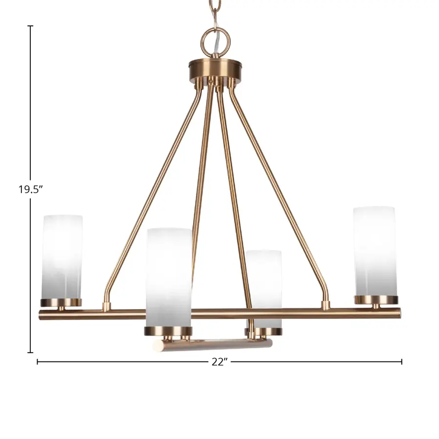 Trinity 4-Light Uplight Chandelier in New Age Brass with White Marble Glass - Image 2