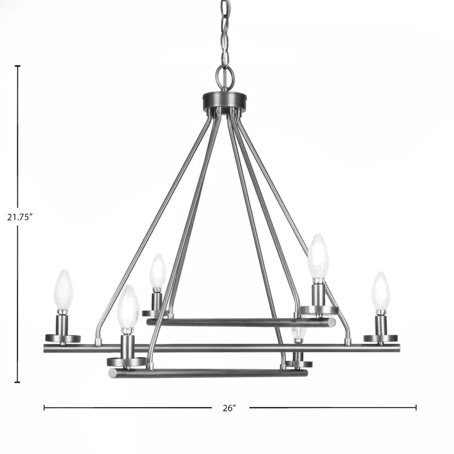 Trinity 6-Light Uplight Chandelier in Graphite - Image 2