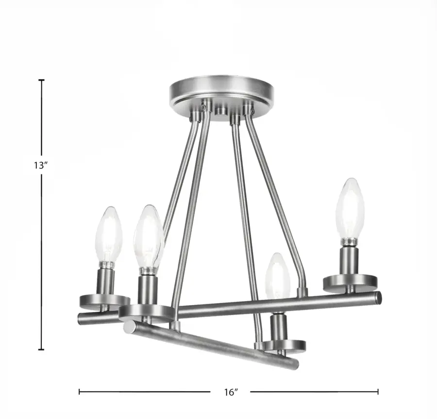 Trinity 4 Light Semi-Flush in Graphite - Image 2