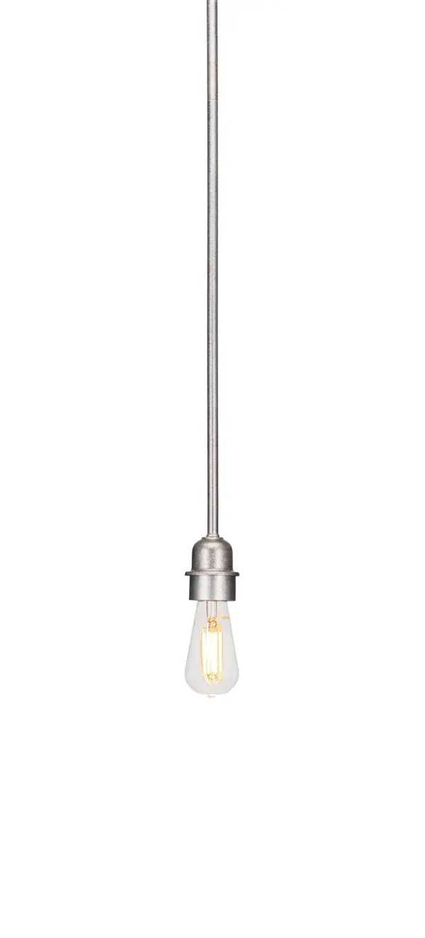 This petite pendant delivers rustic industrial style with its aged silver finish and exposed vintage-style LED bulb. At just 2.25" wide, it's perfect for tight spaces or grouped installations, offering warm ambiance with energy-efficient lighting.