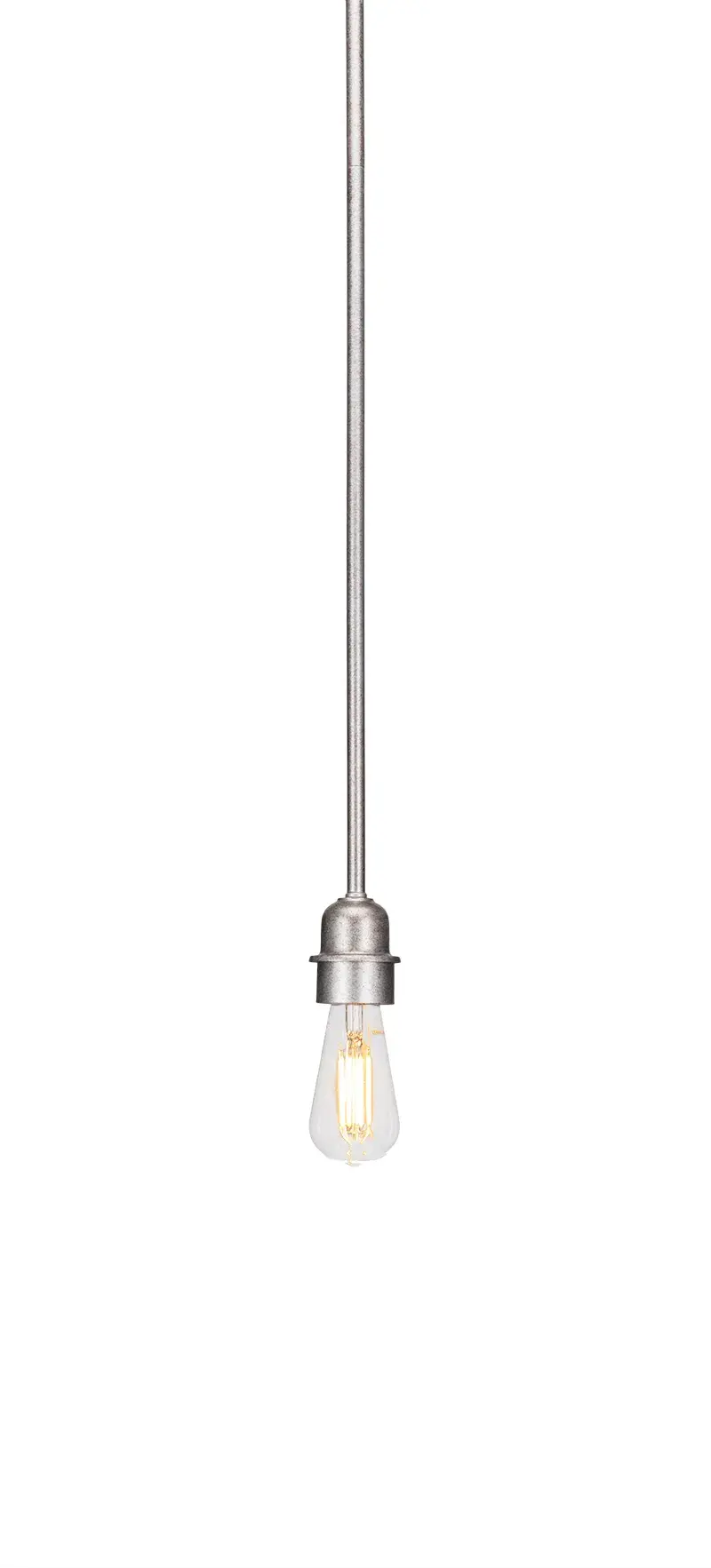 Vintage Stem Hung Mini Pendant with Aged Silver Finish - Image 1