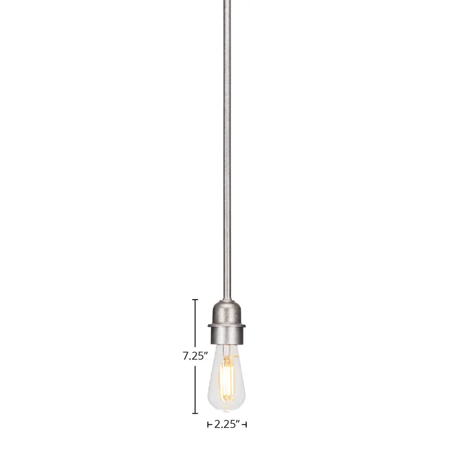 Vintage Stem Hung Mini Pendant with Aged Silver Finish - Image 2